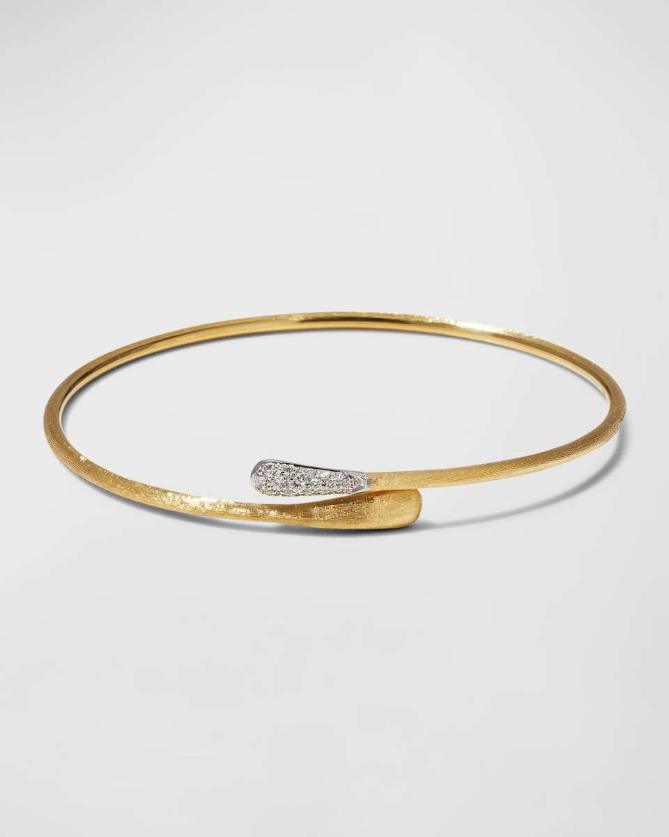 18K Yellow Gold and Diamond Hugging Cuff